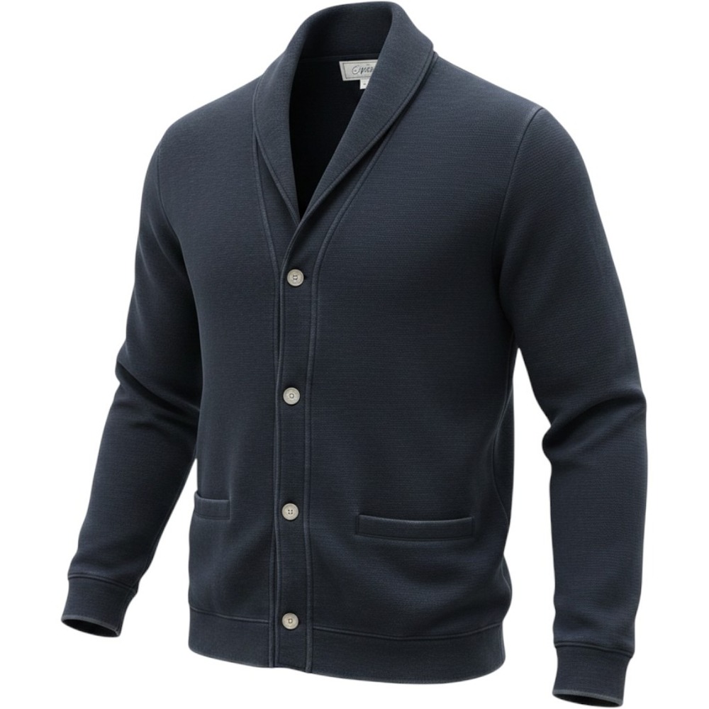 Jos. A. Bank Black Shawl Collar Cardigan L Tailored Cotton Grandpa Academicia